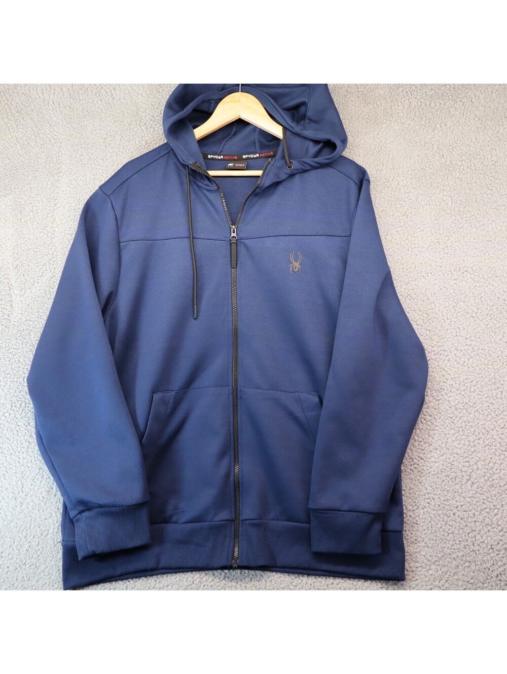 Spyder Zip Hoodie Navy Blue Performance Jacket Mens XL